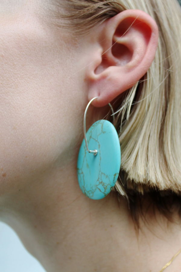 Turquoise Egg Balance Earrings