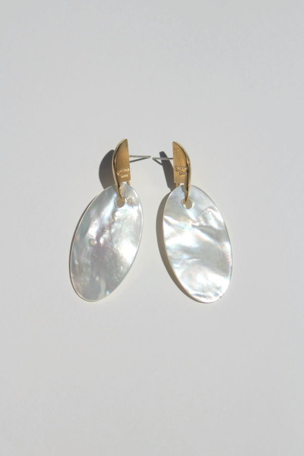 Mother of Pearl Swinging Oval Earrings