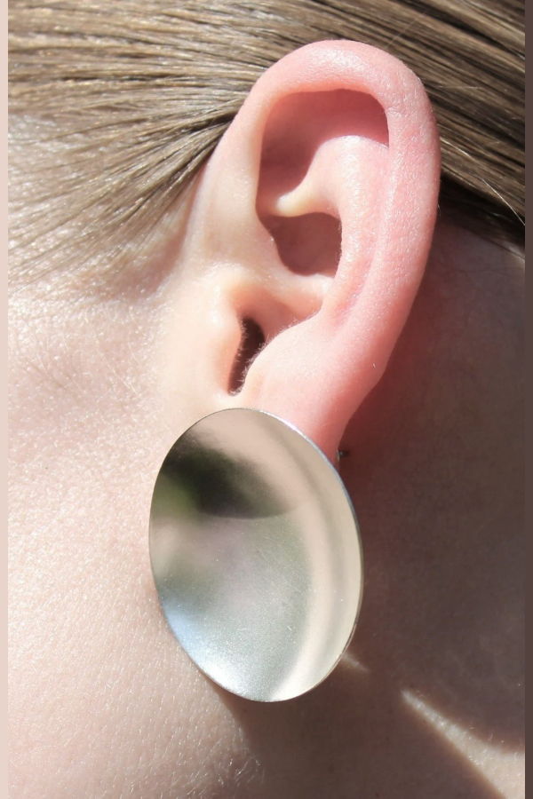 Dapped Silver Basin Earrings 