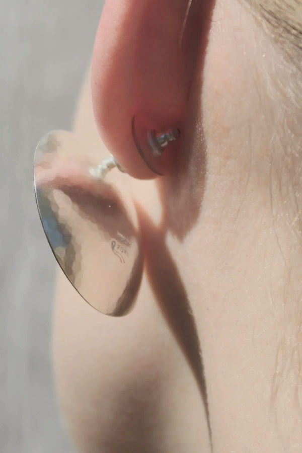 Dapped Silver Basin Earrings 