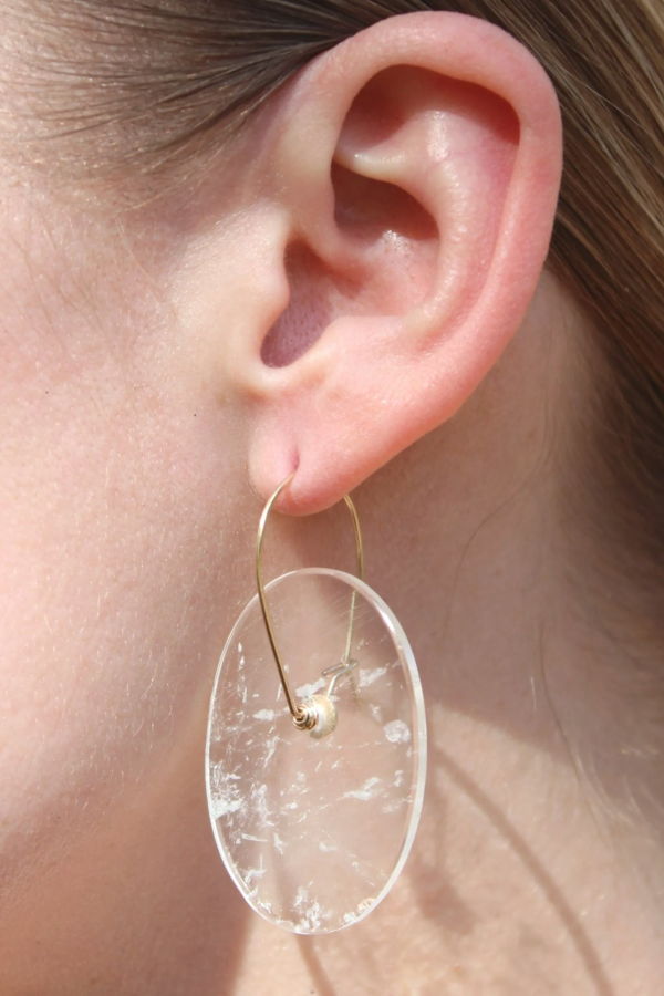 Balance Earrings - Clear Rock Crystal 