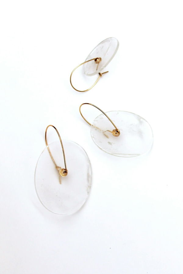 Balance Earrings - Clear Rock Crystal 