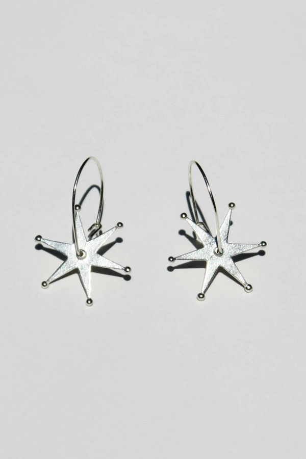 Silver Spinning Spur Earrings 