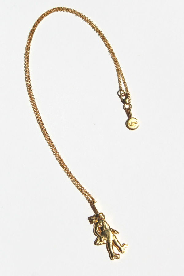 Skating Girl Charm on 18" Chain