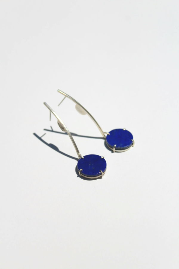 Note Earrings - Lapis Lazuli and Silver