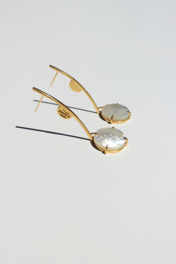  Note Earrings - Mother of Pearl