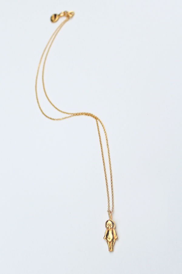 Gold Kewpie Charm on 18" Chain