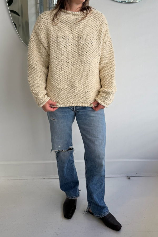 Lauren Manoogian Handknit Crepe Rollneck Sweater