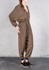unisex Berenik LONG OVERSIZED SILKY CUPRO JUMPSUIT - khaki - Thumbnail 7