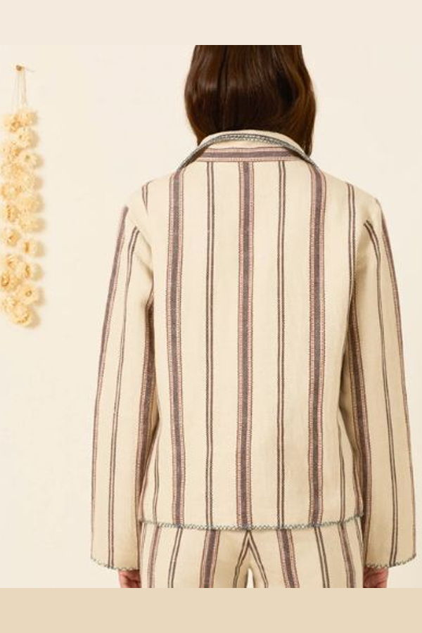 Alix Of Bohemia Francis Bark Stripe Jacket - Off White