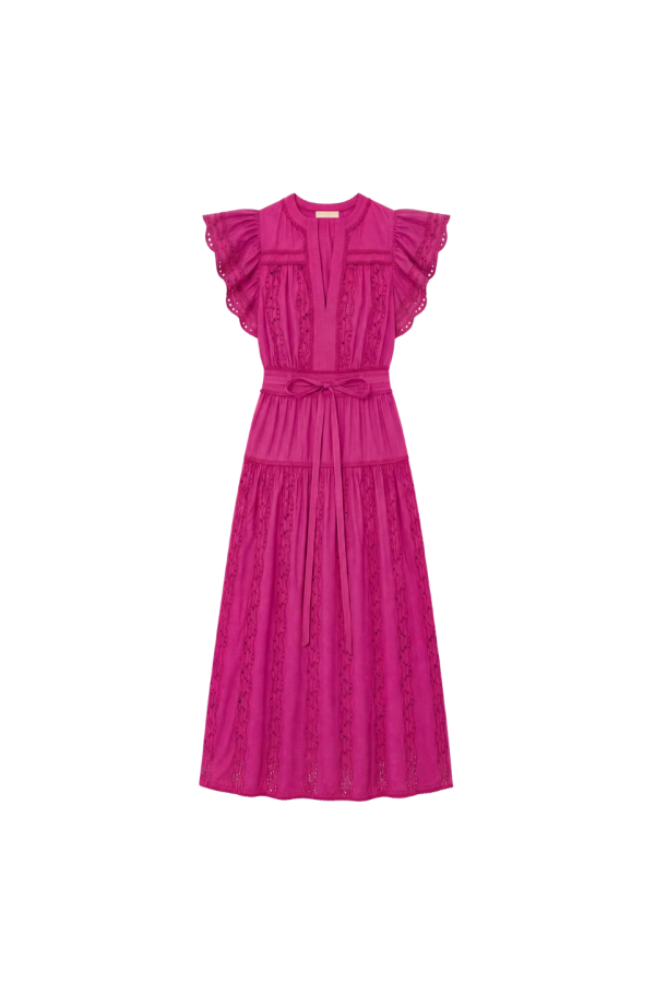 Ulla Johnson Dani Short Sleeve Cotton Dress - Orchid