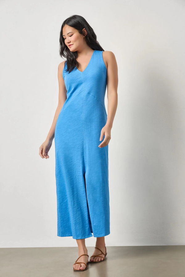 Lilla P. V-Neck Seamed Maxi Dress - Regatta