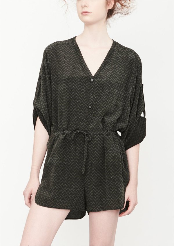 Berenik Short-loose/Belt Jumpsuit - Gold Print