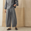 TOAST Pleated Melange Linen Cotton Trousers - Soft Charcoal - Thumbnail 1