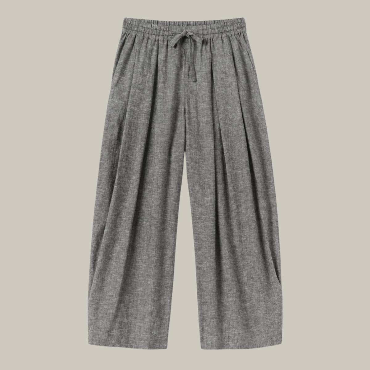 TOAST Pleated Melange Linen Cotton Trousers - Soft Charcoal - Image 4 of 4