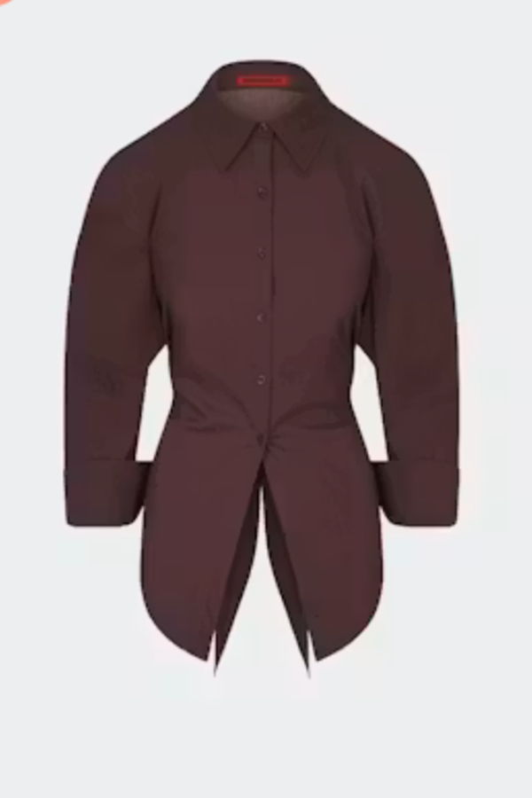 Simon Miller Loch Poplin Button-Up - Chocolate Brown