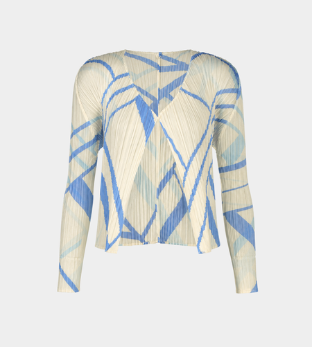 Pleats Please by Issey Miyake Fishnet Knit Top - Navy | Garmentory