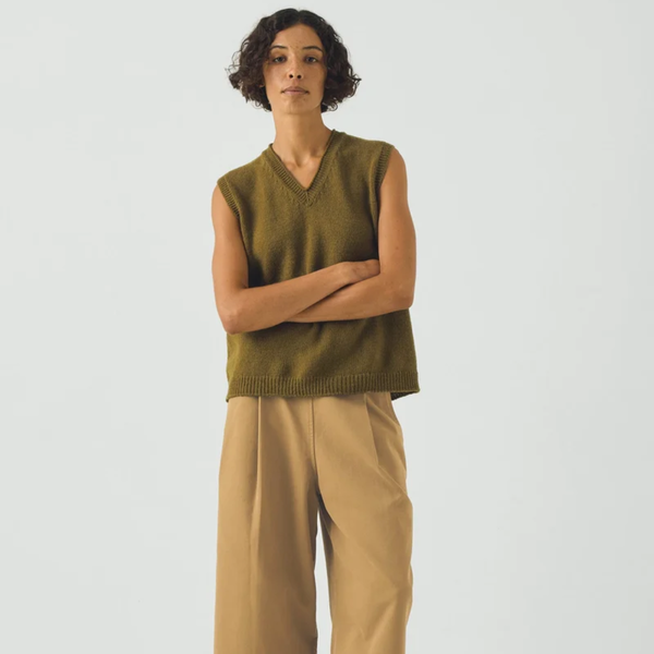 TOAST High V-Neck Wool Tank Sweater - Brass