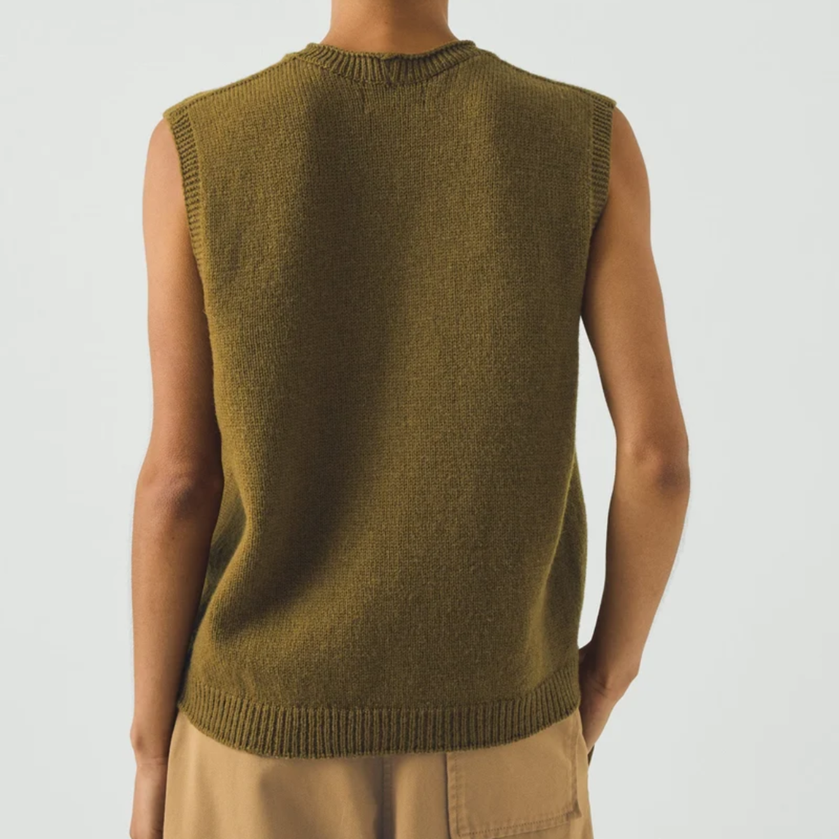 TOAST High V-Neck Wool Tank Sweater - Brass - Image 2 of 4