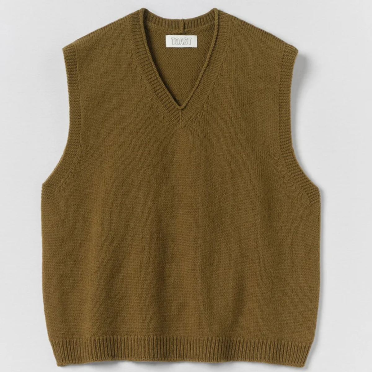 TOAST High V-Neck Wool Tank Sweater - Brass - Image 4 of 4