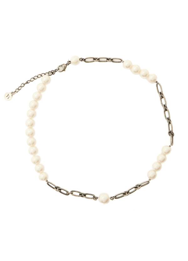 Y's Pearl and Chain Choker - Silver Y's Pearl and Chain Choker - Silver