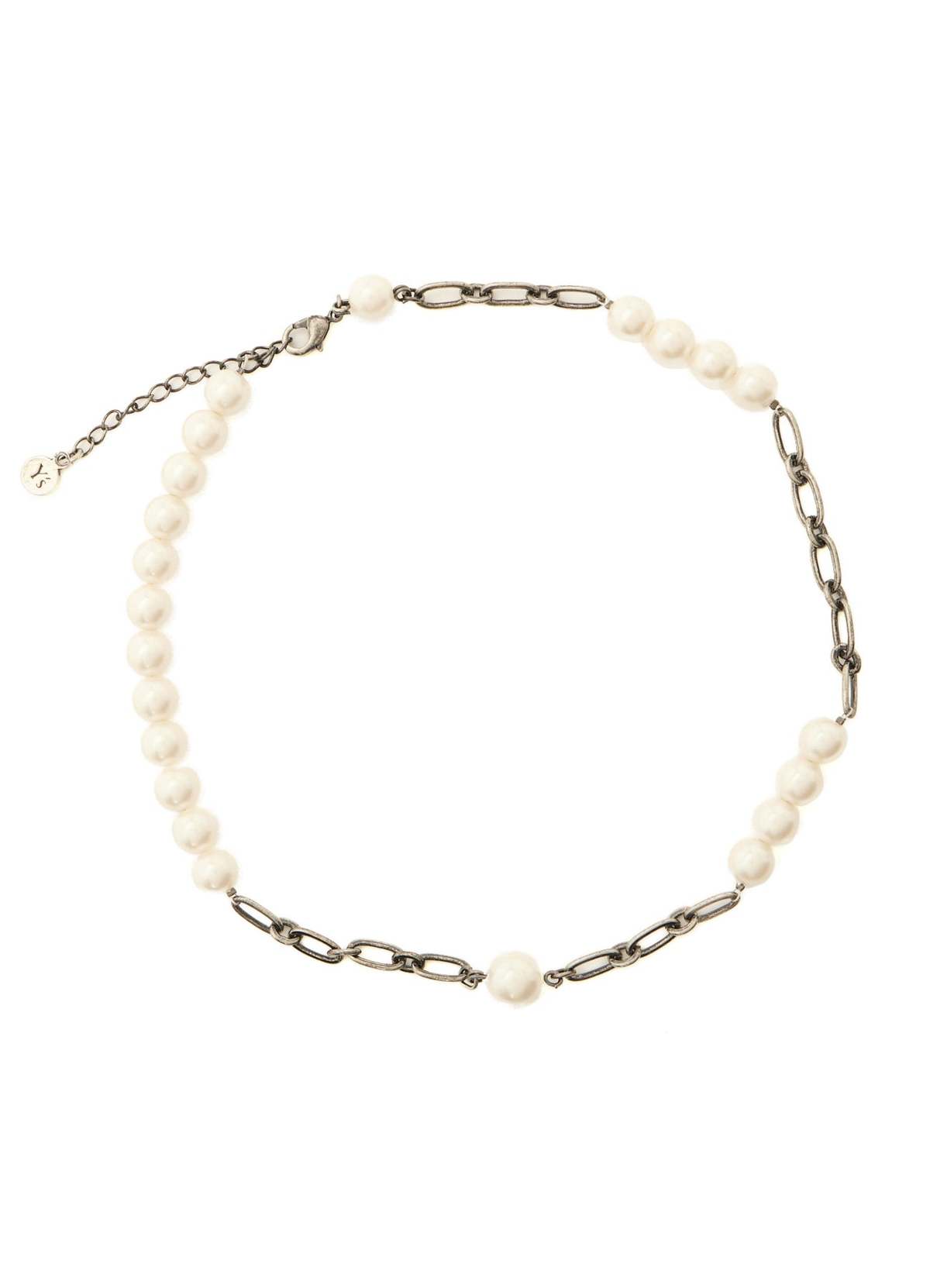 Y's Pearl and Chain Choker - Silver - Image 1 of 5