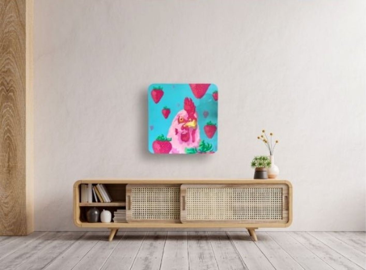Brandt Woods "Chicken & Strawberries" Original Painting - Image 1 of 2