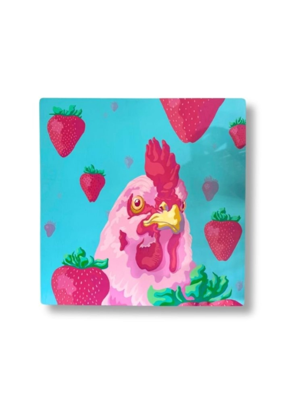 Brandt Woods "Chicken & Strawberries" Original Painting - Image 2 of 2