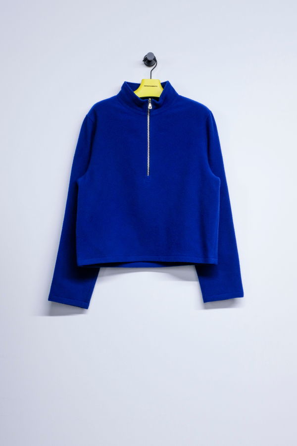 Rier Indigo Wool City Fleece Top