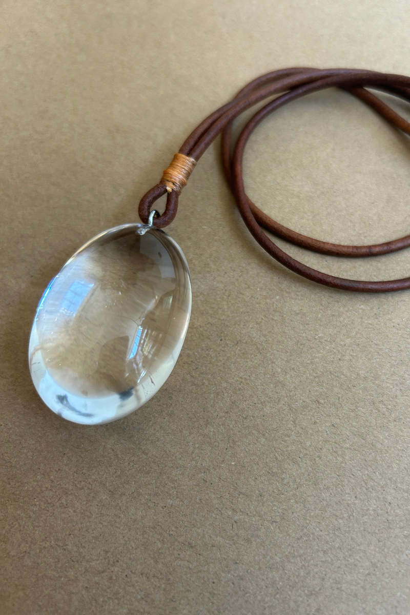 Matthew Swope Large Rock Crystal Drop Necklace