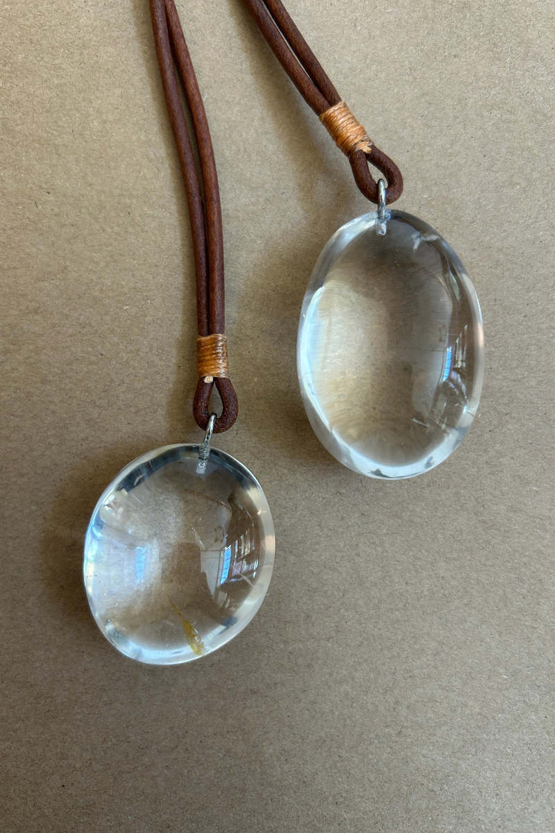 Matthew Swope Large Rock Crystal Drop Necklace