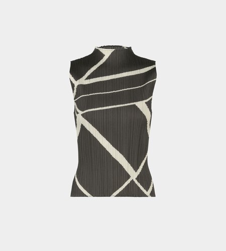 Pleats Please by Issey Miyake Fishnet Knit Top - Navy | Garmentory