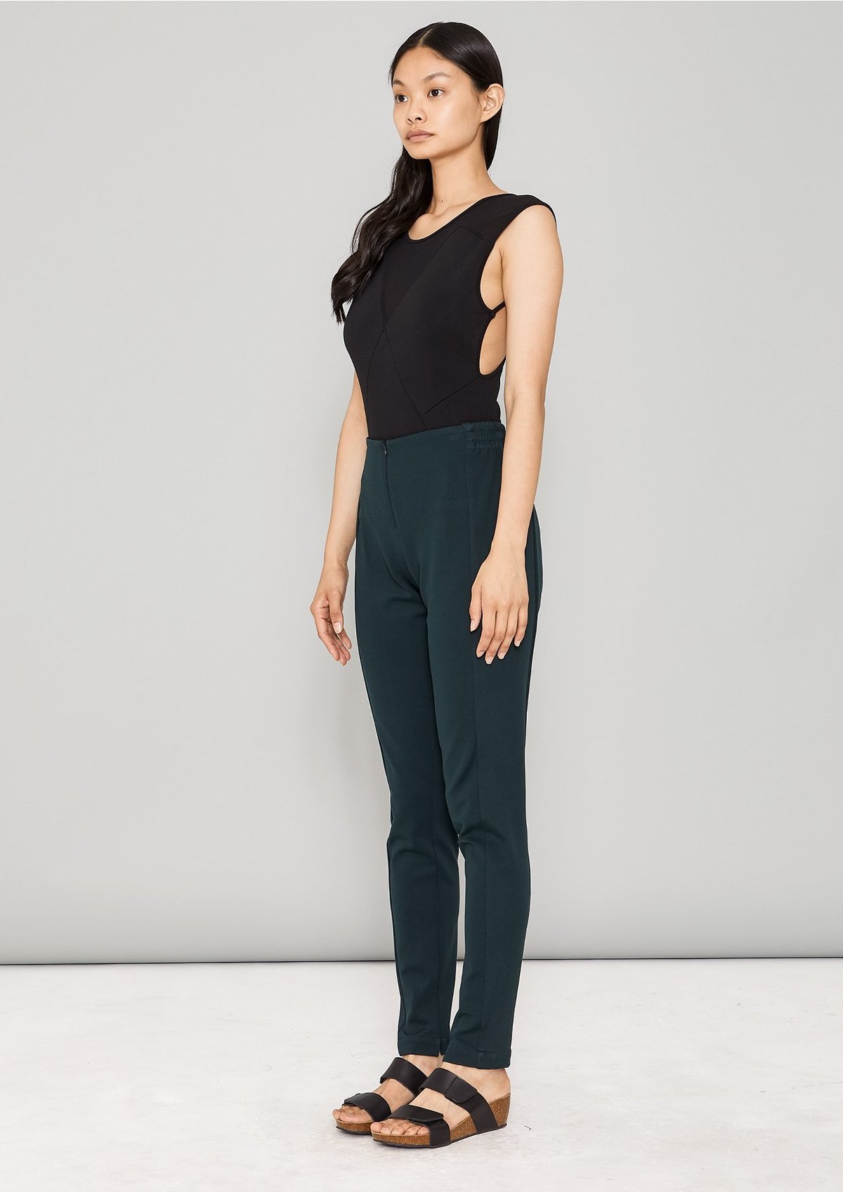 PANTS HIGH WAIST SKINNY - HEAVY STRETCH dark green - Image 1 of 5