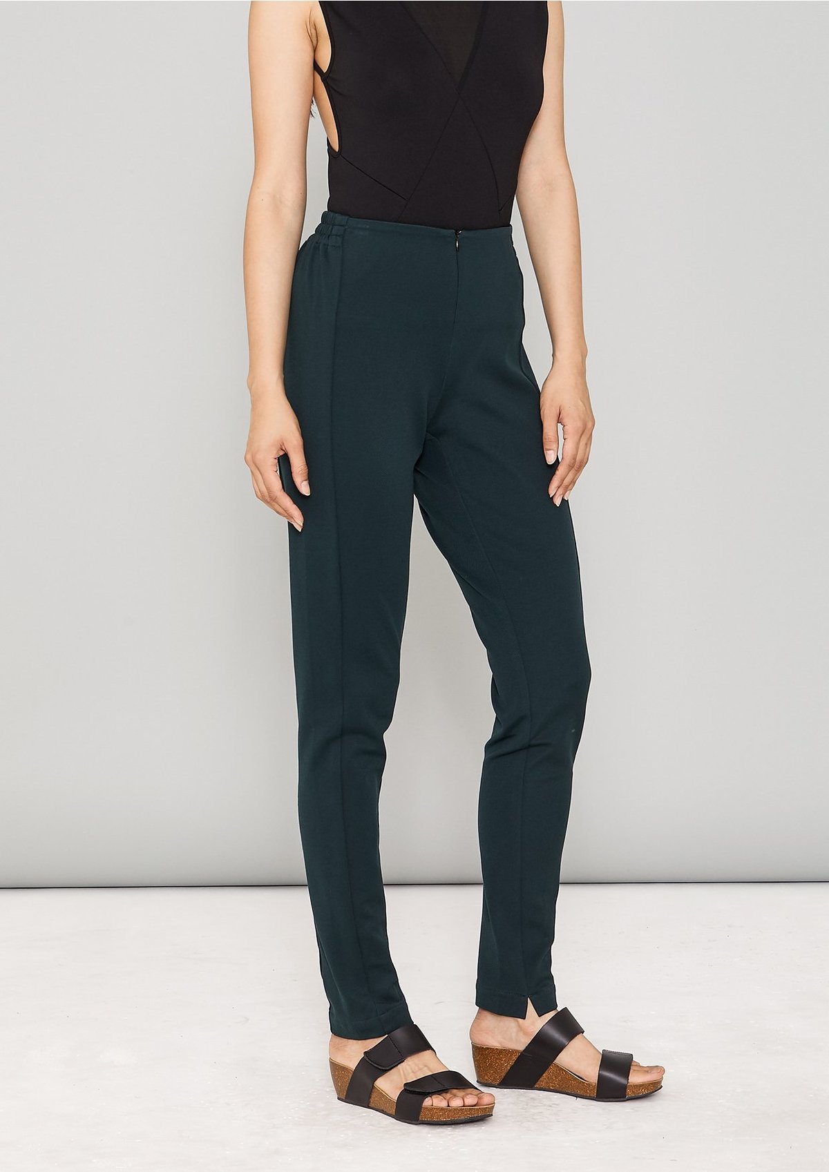 PANTS HIGH WAIST SKINNY - HEAVY STRETCH dark green - Image 3 of 5