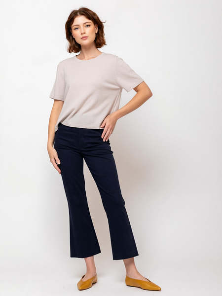 Pleats Please by Issey Miyake Fishnet Knit Top - Navy | Garmentory