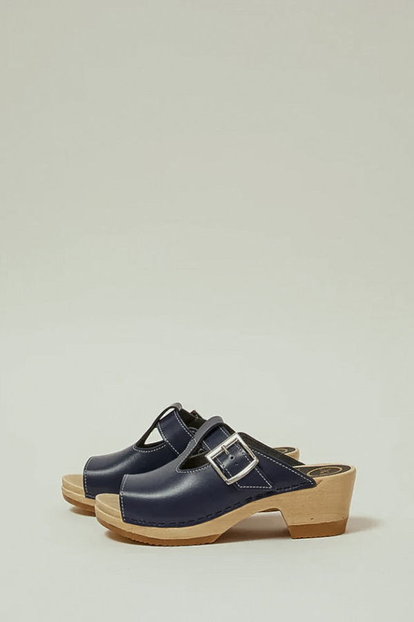 No.6 T-Strap Mid Heel Clog - Ocean