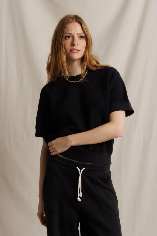 Perfect White Tee Kennedy Short Sleeve Crew Neck Sweatshirt - Driftwood