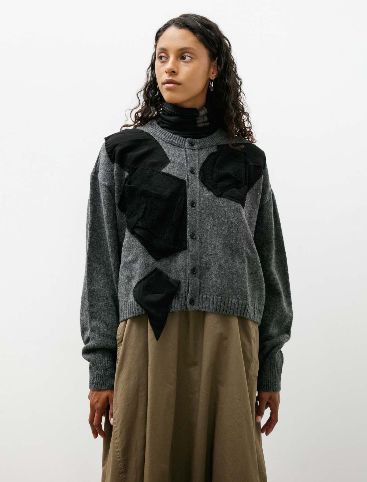 Y's by Yohji Yamamoto Appliqué Short Cardigan - Image 3 of 5