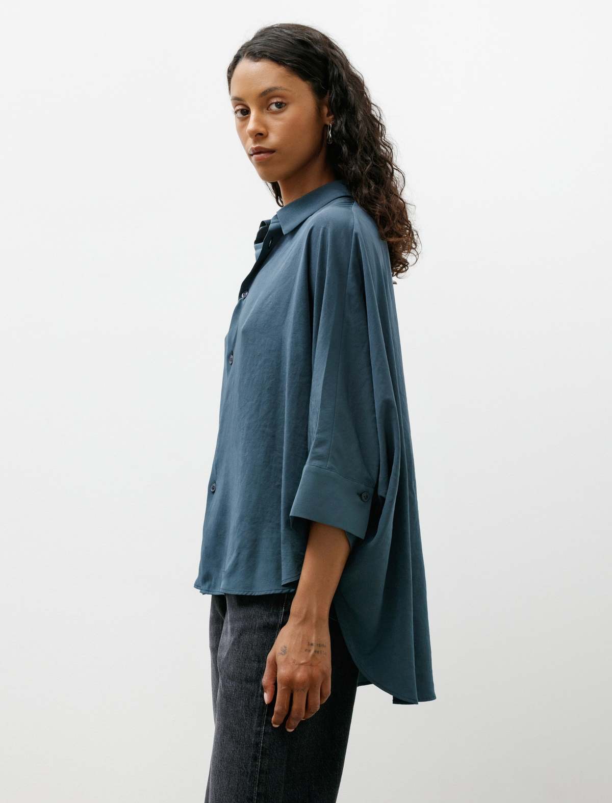 Y's by Yohji Yamamoto Half Sleeve Cape Shirt - Image 3 of 5