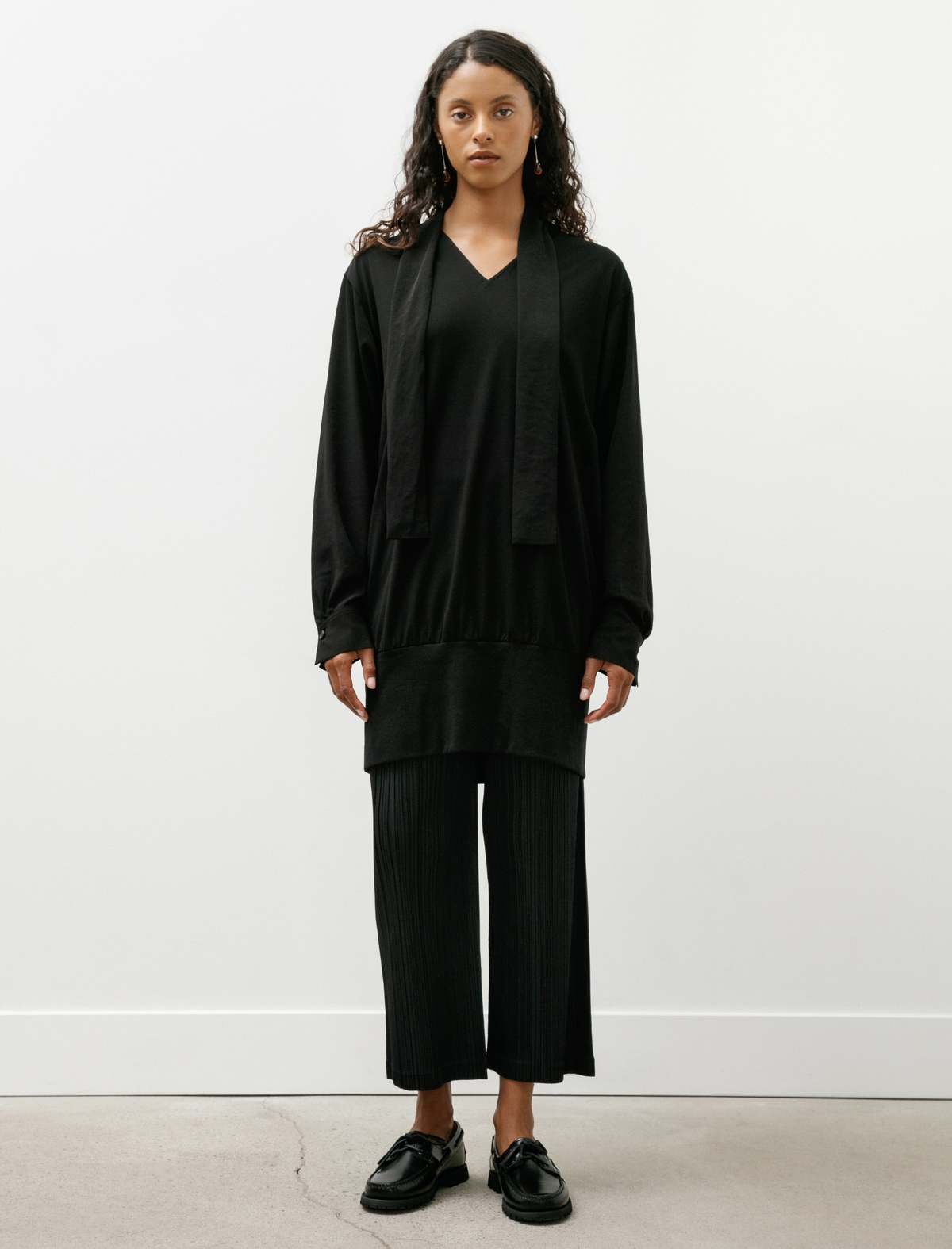 Y's by Yohji Yamamoto Tie Combination Blouse - Image 4 of 4