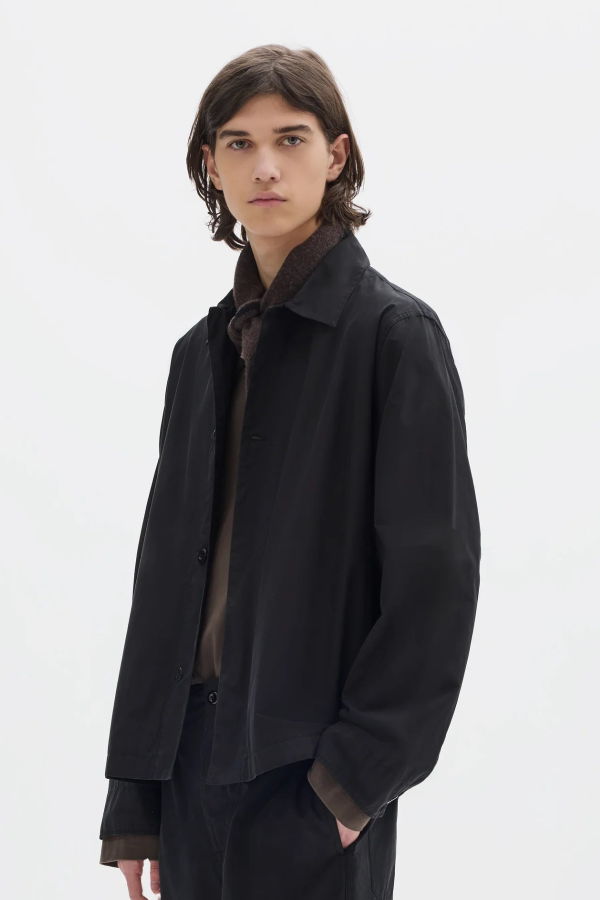 Margaret Howell Crisp Cotton Poplin Boxy Overshirt - Black