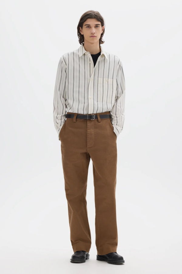 Margaret Howell Simple Trousers Raised Cotton Drill
