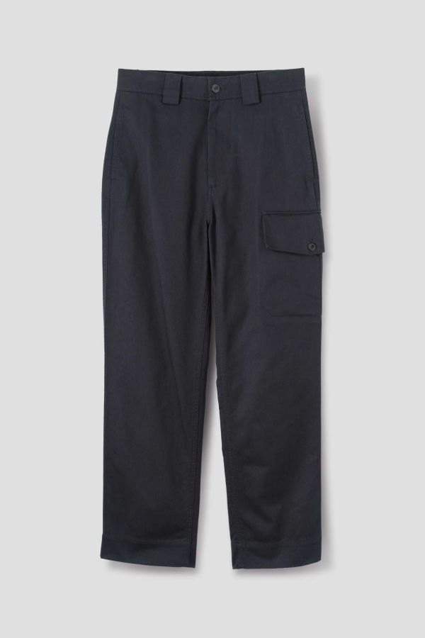Margaret Howell Single Pocket Cargo Trousers Soft Cotton Drill