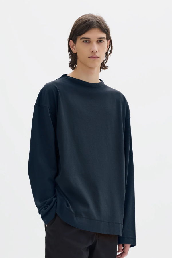 Margaret Howell Smock Neck T-Shirt Light Cotton Jersey
