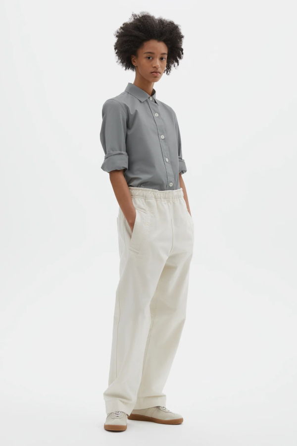 Margaret Howell Wide Leg Jogger Workwear Cotton Twill Trousers