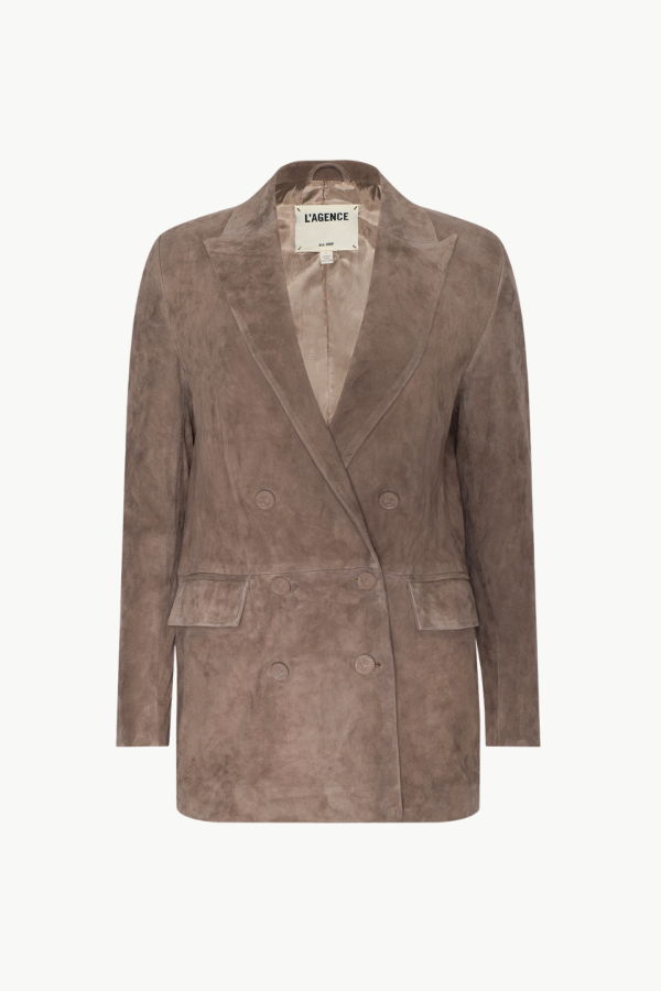 L'agence Aimee Oversized Suede Blazer - Cardamom Suede