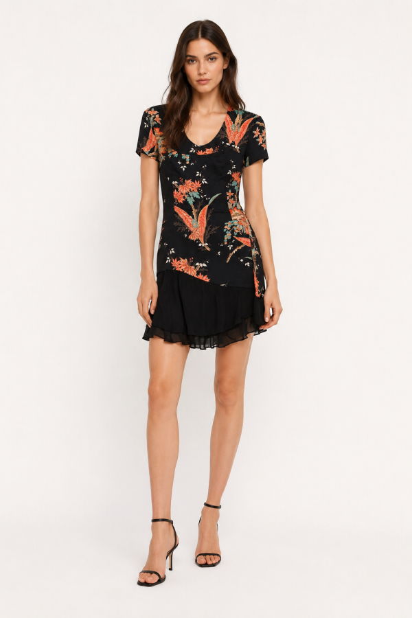 Staud Rae Silk Dress - Black