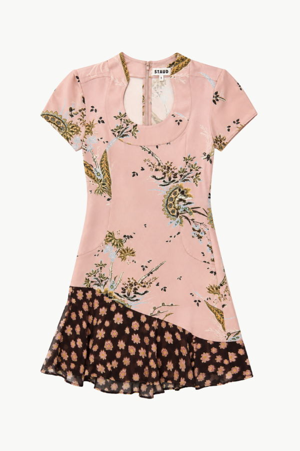 Staud Rae Silk Dress Tapestry - Rose Multi