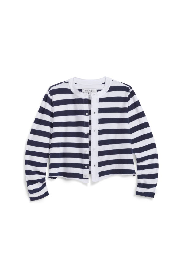 Frank & Eileen Jackie T-Shirt Cardigan - Nautical Stripe