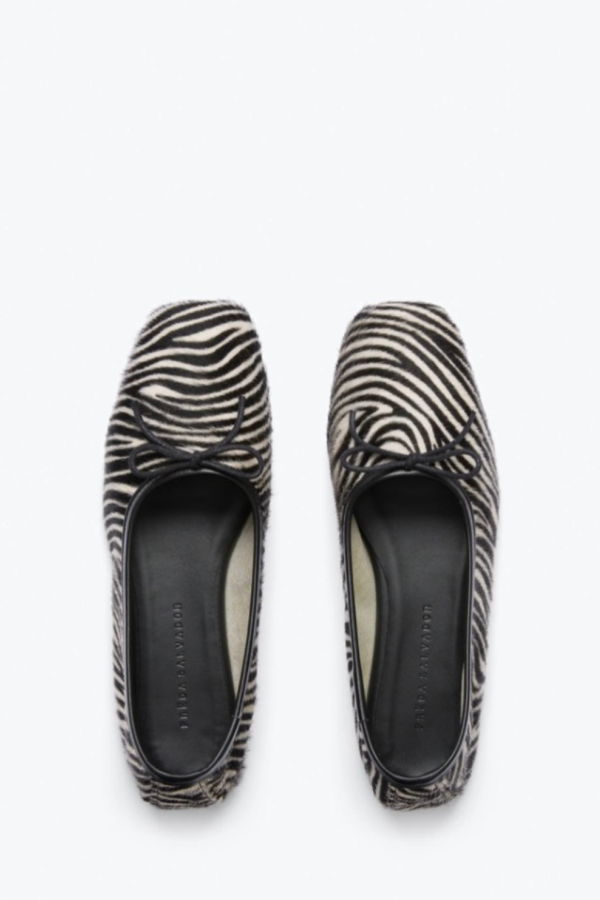 FRĒDA SALVADOR Jada Square Toe Flat - Zebra